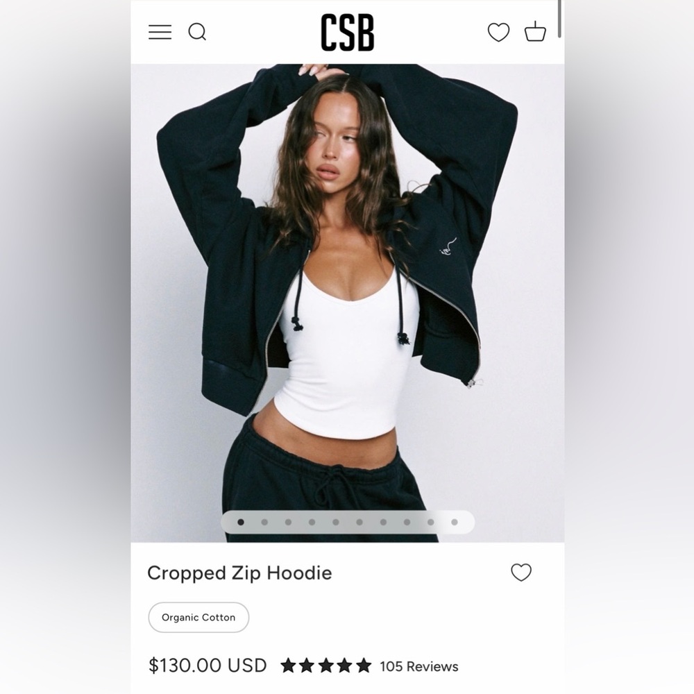 CSB Cropped Zip Hoodie